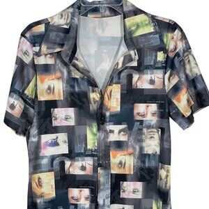 Cyber Face Print Short-Sleeve Shirt